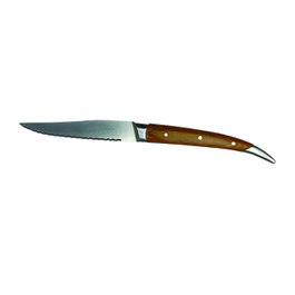 Summa Cuchillo Chuletero Marrón, Acero Inoxidable 18/10, Longitud 230 mm, Acabado Pulido Espejo (Set de 6)