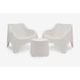Ipae Progarden Conjunto de Jardín y Terraza Cloud 3 Piezas (2 Butacas + 1 Mesita) - Polipropileno, Blanco