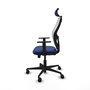 PIQUERAS Y CRESPO Silla de oficina Jorquera con mecanismo Sincro/Traslack Azul marino y Blanco