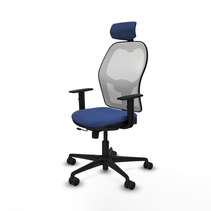 PIQUERAS Y CRESPO Silla de oficina Jorquera con mecanismo Sincro/Traslack Azul marino y Blanco PIQUERAS Y CRESPO Silla de oficina Jorquera con mecanismo Sincro/Traslack Azul marino y Blanco