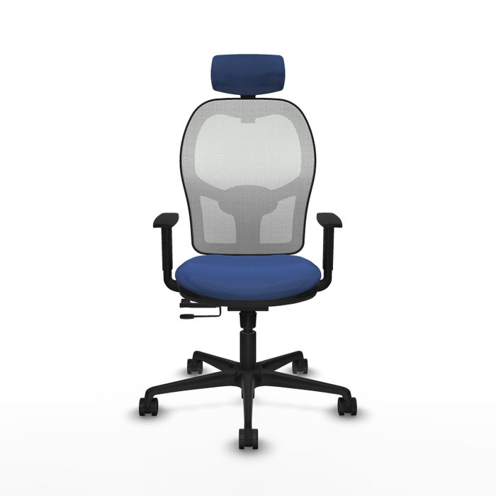 PIQUERAS Y CRESPO Silla de oficina Jorquera con mecanismo Sincro/Traslack Azul marino y Blanco PIQUERAS Y CRESPO Silla de oficina Jorquera con mecanismo Sincro/Traslack Azul marino y Blanco