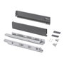 Emuca Cajón exterior Vertex con regulación 3D de altura 93mm, 60kg, profundidad 500mm, Acero, Gris antracita