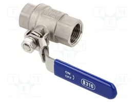 GEBO Válvula de bola de acero inoxidable 1.4408 con rosca G 1/2'' interna