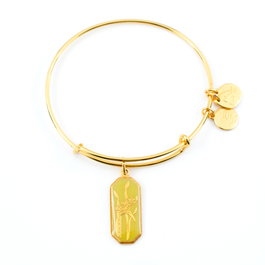 Alex And Ani Pulsera Gladiolo Dorado de Metal