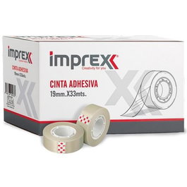 IMPREX Cinta Adhesiva Transparente 19mm x 33m (Set de 48)