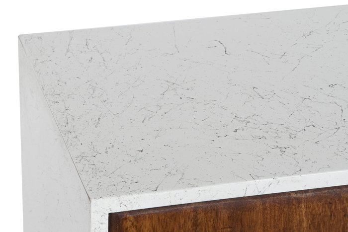DKD Home Decor Mueble TV Moderno Blanco Marron Oscuro 135 x 51 x 35 cm