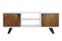 DKD Home Decor Mueble TV Moderno Blanco Marron Oscuro 135 x 51 x 35 cm