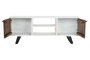 DKD Home Decor Mueble TV Moderno Blanco Marron Oscuro 135 x 51 x 35 cm
