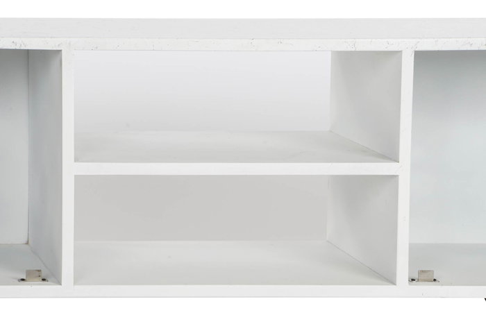 DKD Home Decor Mueble TV Moderno Blanco Marron Oscuro 135 x 51 x 35 cm