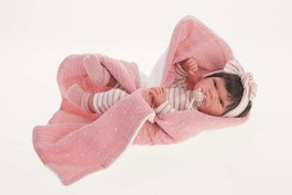 Antonio Juan - Muñeca recién nacida Baby Toneta con mantita y lazo, cuerpo vinilo, 33 cm, incluye diadema, chupete, ropa y manta