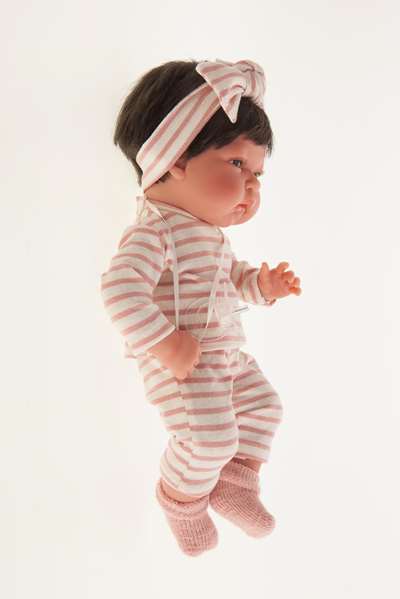 Antonio Juan - Muñeca recién nacida Baby Toneta con mantita y lazo, cuerpo vinilo, 33 cm, incluye diadema, chupete, ropa y manta