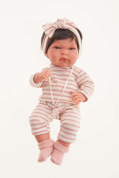 Antonio Juan - Muñeca recién nacida Baby Toneta con mantita y lazo, cuerpo vinilo, 33 cm, incluye diadema, chupete, ropa y manta