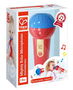 Hape Micrófono de Madera Eco Prodigioso con Ritmos y Sonidos para Bebés, Material Haya ABS PS HTPE Acero, 8x21,8x8 cm