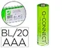 Q-connect Pila Alcalina AAA Paquete con 20 Unidades