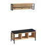Hanah Home Recibidor Roble y Negro con Estante de Pared 100cm