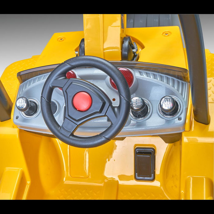 Feber Super Digger 8/12320 - Excavadora Eléctrica 12V para Niños +3 Años, con Batería, Movimiento Realista de Pala y Brazo, Volante, Dimensiones 164x68x108 cm (Largo x Ancho x Alto)