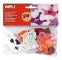 Apli Figura de fieltro con forma de animales, bolsa de 18 unidades surtidas
