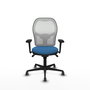 PIQUERAS Y CRESPO Silla de oficina Jorquera con mecanismo Sincro, Azul claro y Blanco