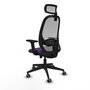 PIQUERAS Y CRESPO Silla de oficina Cilanco con mecanismo Sincro/Traslack, Morado/Gris