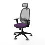 PIQUERAS Y CRESPO Silla de oficina Cilanco con mecanismo Sincro/Traslack, Morado/Gris