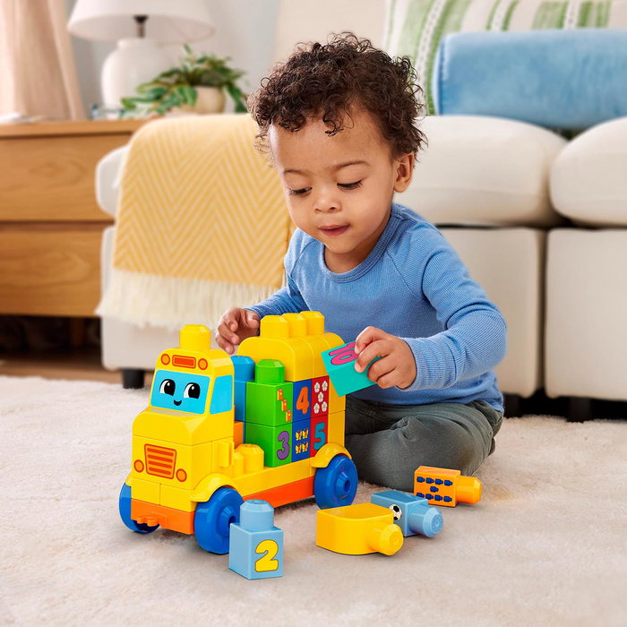 MEGA BLOKS Autobús Construye Y Cuenta Jkg34 - Juguete de construcción con 45 piezas, números 1-10, para aprender a contar +12 meses