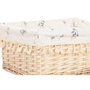 DKD Home Decor Set de 5 Cestas de Ropa Mimbre y Algodón Natural CAMOMILA