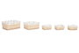 DKD Home Decor Set de 5 Cestas de Ropa Mimbre y Algodón Natural CAMOMILA