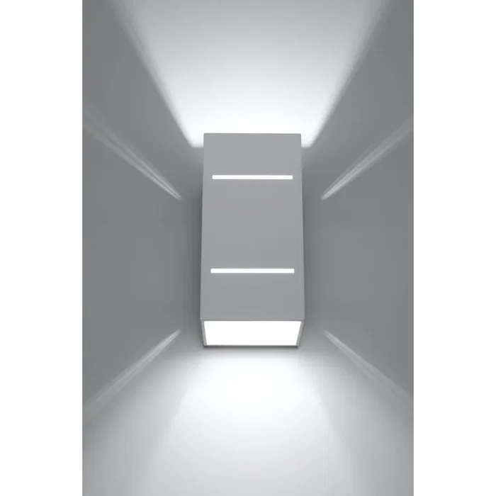 SOL Aplique Blocco de Pared, Lámpara Pequeña en Blanco, Negro o Gris, Ref. SOL-SL.0478, para Pasillo, Dormitorio o Habitación Infantil