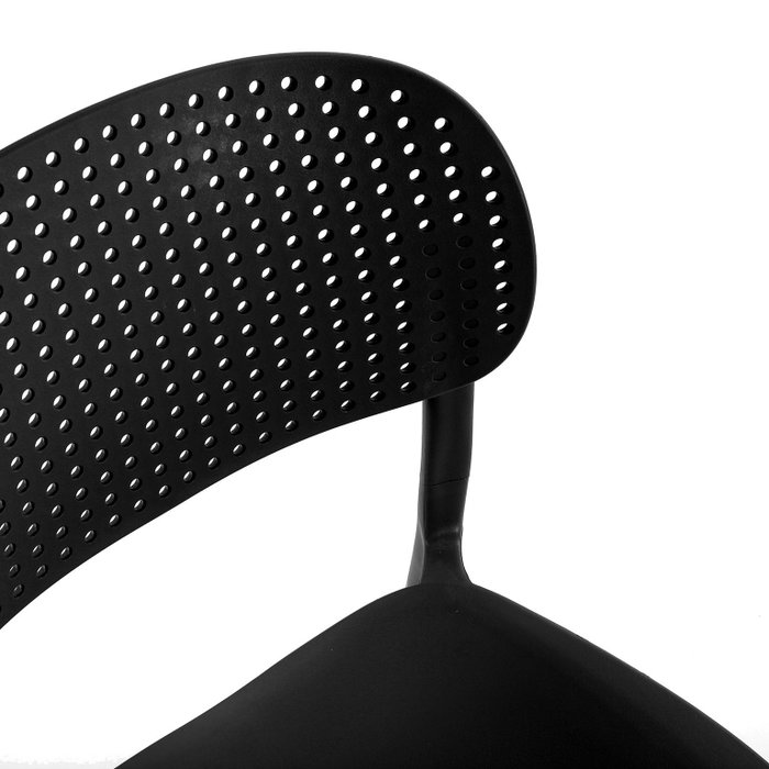 Versa Silla de comedor negra apilable 41.5x48x80 cm (4 Unidades)