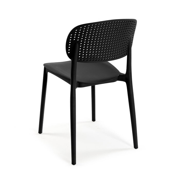 Versa Silla de comedor negra apilable 41.5x48x80 cm (4 Unidades)