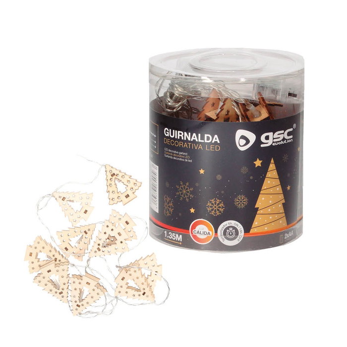 GSC Evolution Árboles LED de madera 1,35 m Luz cálida
