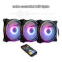 Inter-Tech ARGUS RGB-FAN SET RS-08 Set de 3 ventiladores 120x120x25 mm