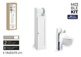 Inde Mueble Portarrollos de Papel Higiénico para Lavabo, Kit de Montaje, Dimensiones 21,1 x 7,8 x 80 cm (4 Unidades)