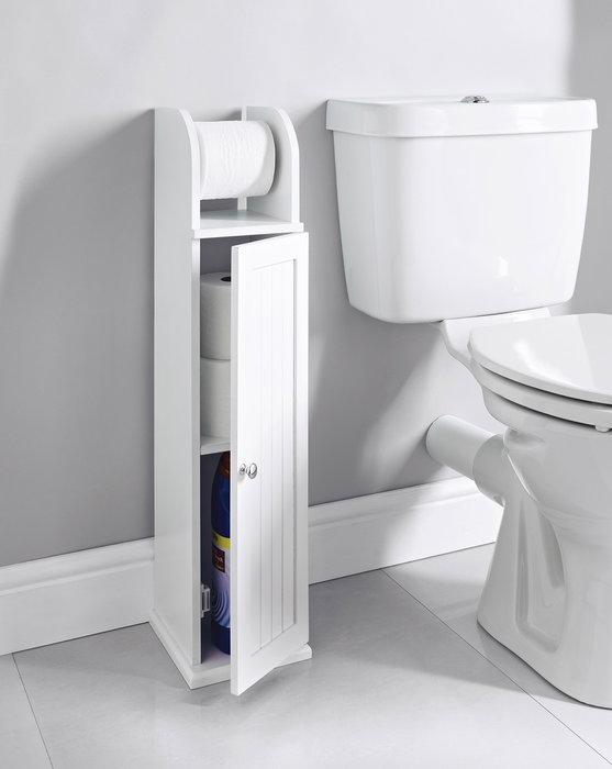Inde Mueble Portarrollos de Papel Higiénico para Lavabo, Kit de Montaje, Dimensiones 21,1 x 7,8 x 80 cm (4 Unidades)