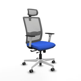 PIQUERAS Y CRESPO Silla de oficina Haches con mecanismo Sincro/Traslack, Azul y Gris