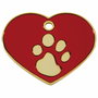 Placa identificativa para collar Imarc Heart Rojo Dorado