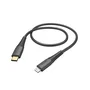 Hama 00183308 Cable de Carga USB-C a Lightning 1.5 Metros para iPhone/iPad, Negro, Conectores Chapados en Oro