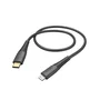 Hama 00183308 Cable de Carga USB-C a Lightning 1.5 Metros para iPhone/iPad, Negro, Conectores Chapados en Oro