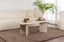 Nordure Mesa de Café Travertino Melamina 18mm Elegante y Duradera para Sala de Estar Sofisticada
