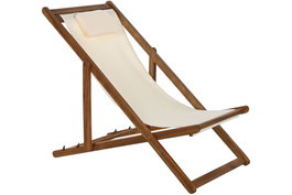 DKD Home Decor Hamaca de Terraza y Jardín Blanco Marrón Acacia y Poliéster 57 x 83 x 96 cm (2 Unidades)