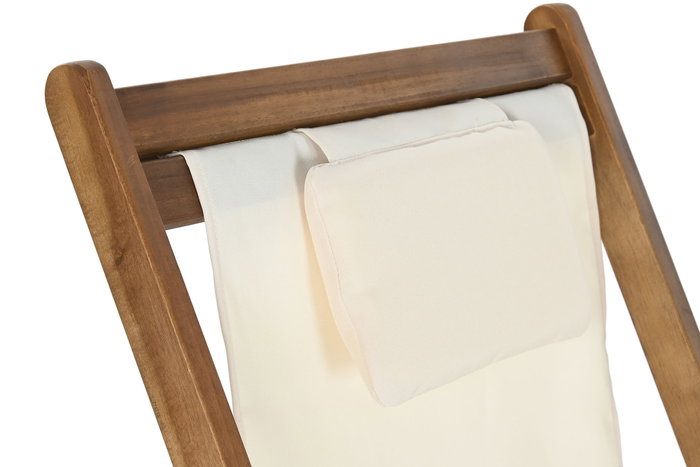 DKD Home Decor Hamaca de Terraza y Jardín Blanco Marrón Acacia y Poliéster 57 x 83 x 96 cm (2 Unidades)