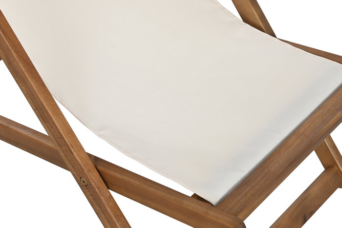 DKD Home Decor Hamaca de Terraza y Jardín Blanco Marrón Acacia y Poliéster 57 x 83 x 96 cm (2 Unidades)