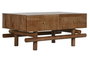 DKD Home Decor Mesa de Centro de Mango Natural con 2 Cajones
