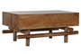 DKD Home Decor Mesa de Centro de Mango Natural con 2 Cajones