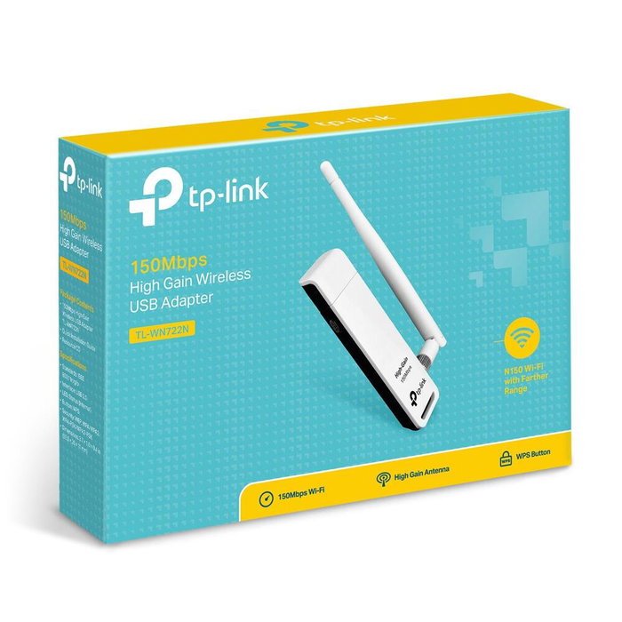 TP-Link TL-WN722N Adaptador de red USB 150Mbps con antena de 4dBi