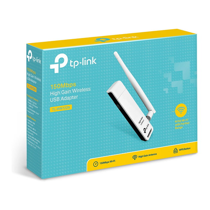 TP-Link TL-WN722N Adaptador USB Wi-Fi N 150Mbps con Antena de 4dBi