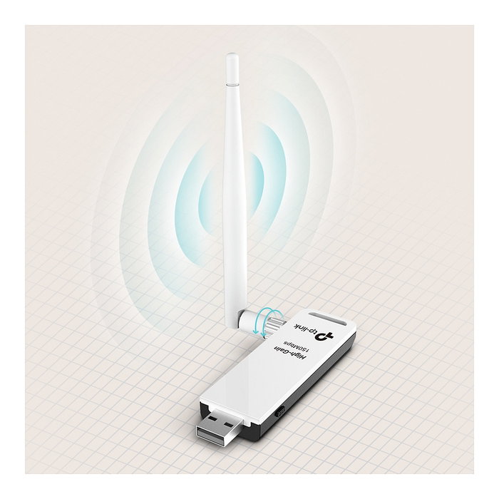 TP-Link TL-WN722N Adaptador USB Wi-Fi N 150Mbps con Antena de 4dBi