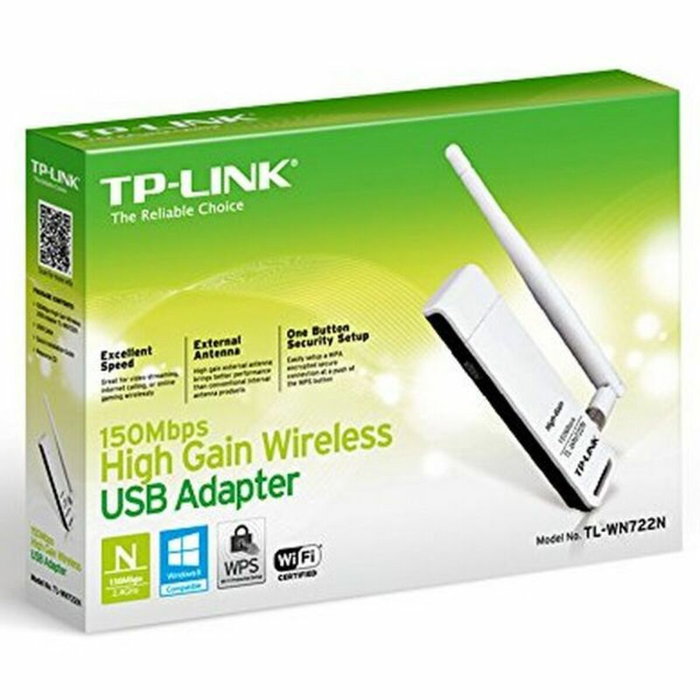 TP-Link TL-WN722N Adaptador USB Wi-Fi N 150Mbps con Antena de 4dBi