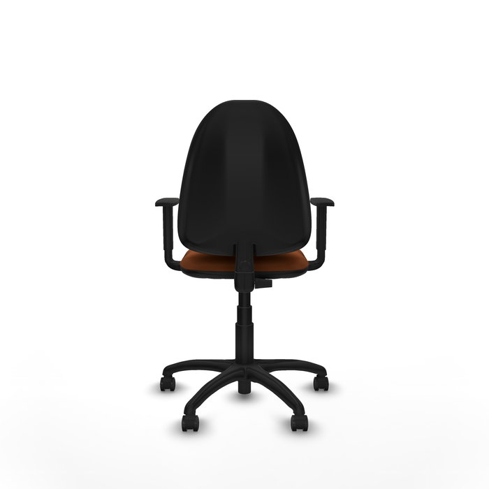 Silla de oficina Aýna con mecanismo Contacto permanente básico tapizada con Similpiel color Marrón. Equipada con Base poliamida negra, Brazos 1D y Ruedas de parqué Silla de oficina Aýna con mecanismo Contacto permanente básico tapizada con Similpiel color Marrón. Equipada con Base poliamida negra, Brazos 1D y Ruedas de parqué