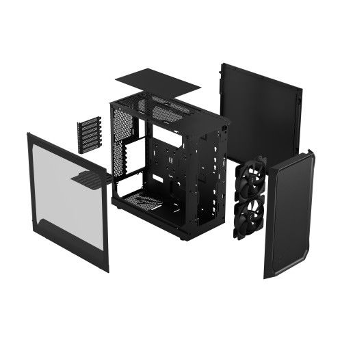 Fractal Design FD-C-FOC2A-01 Focus 2 Caja de PC Negra para ATX, Micro-ATX, Mini-ITX
